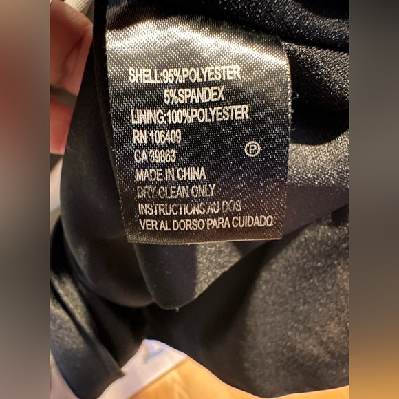 Tahari Levine Women's Dress Black Blue Leaf Print Short Sleeve NWOT - Picture 6 of 6